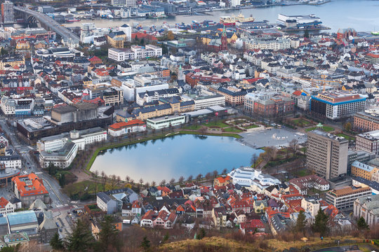 Bergen view with Lille Lungegardsvannet