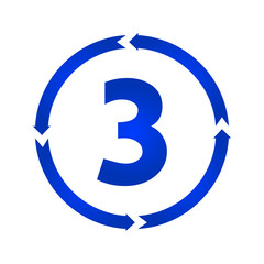 Number 3 icon vector