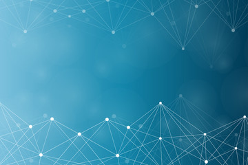 Geometric abstract background with connected line and dots. Structure molecule and communication. Scientific concept for your design. Medical, technology, science background. illustration.