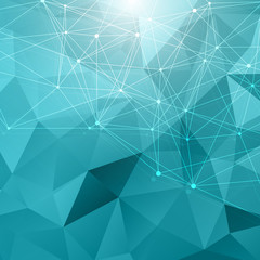 Geometric abstract background with connected line and dots. Structure molecule and communication. Scientific concept for your design. Medical, technology, science background. illustration.