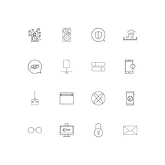 Devices simple linear icons set. Outlined vector icons