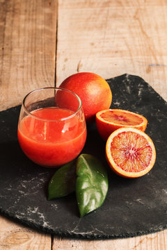 Glass of bloody orange juice