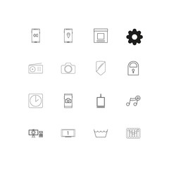 Devices simple linear icons set. Outlined vector icons