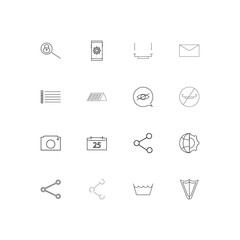 Devices simple linear icons set. Outlined vector icons