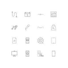 Devices simple linear icons set. Outlined vector icons