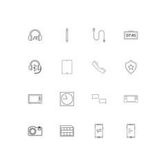 Devices simple linear icons set. Outlined vector icons