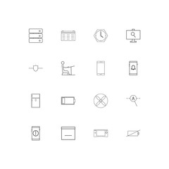 Devices simple linear icons set. Outlined vector icons