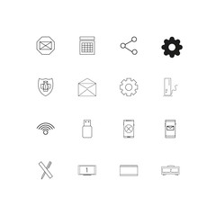 Devices simple linear icons set. Outlined vector icons