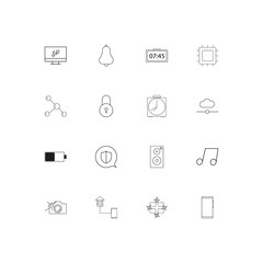 Devices simple linear icons set. Outlined vector icons