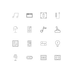 Electrical simple linear icons set. Outlined vector icons