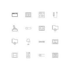 Electrical simple linear icons set. Outlined vector icons