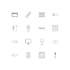 Electrical simple linear icons set. Outlined vector icons