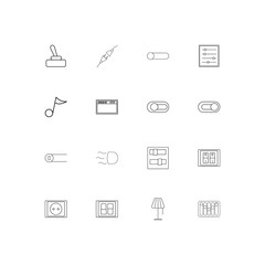 Electrical simple linear icons set. Outlined vector icons