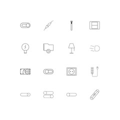 Electrical simple linear icons set. Outlined vector icons