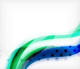 Vector colorful wavy stripe on white background with blurred effects. Vector digital techno abstract background