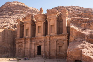 The Monastery building at the UNESCO World Heritage Site of Petra in Jordan. 