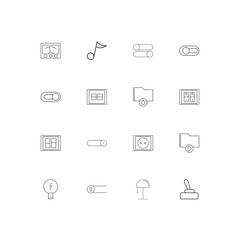 Electrical simple linear icons set. Outlined vector icons