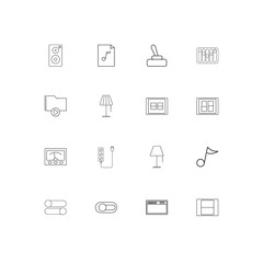 Electrical simple linear icons set. Outlined vector icons