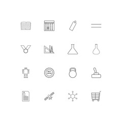 Education And Science simple linear icons set. Outlined vector icons