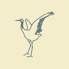 Japanese crane bird icon