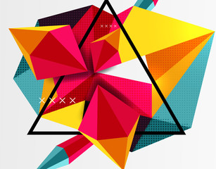 3d polygonal elements abstract background