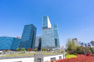 close up of modern building