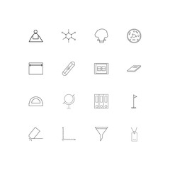 Education And Science simple linear icons set. Outlined vector icons