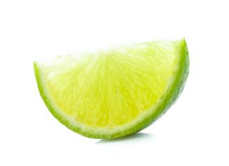Piece lemon on white background