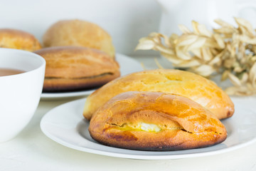 Homemade pies  with cottage cheese.