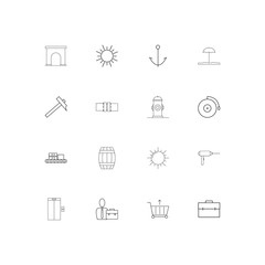 Industry simple linear icons set. Outlined vector icons