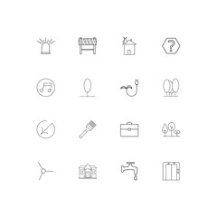 Industry simple linear icons set. Outlined vector icons