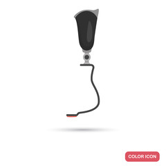 Sports prosthetic leg color flat icon