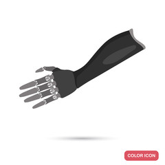 Bionic hand prosthesis color flat icon