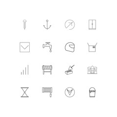 Industry simple linear icons set. Outlined vector icons