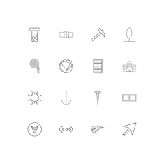 Industry simple linear icons set. Outlined vector icons