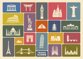 Travel icons set