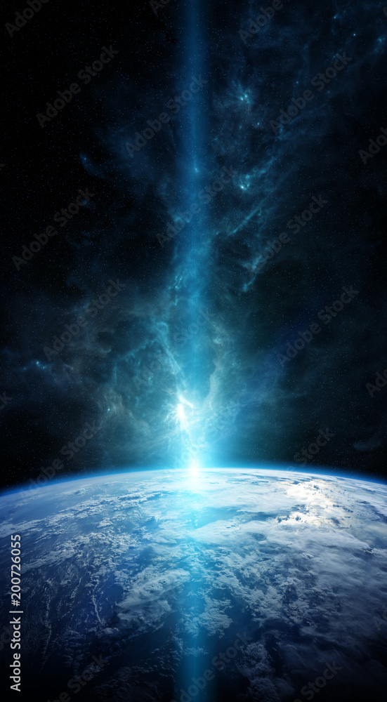 Poster Planet Earth in space 3D rendering elements of this image furnished by NASA