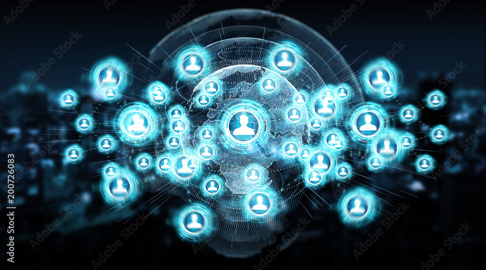 Poster social media digital interface background 3d rendering