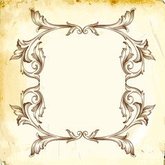 Vector baroque of vintage elements for design. 