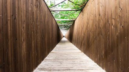 wooden corridor