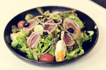 Healthy appetizer vegetable salad plate