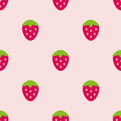 vector seamless color pattern of strawberry