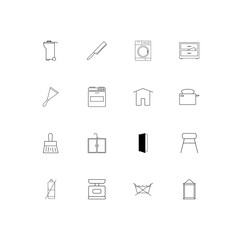 Home Appliances And Equipment simple linear icons set. Outlined vector icons