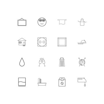 Home Appliances And Equipment simple linear icons set. Outlined vector icons