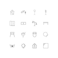 Home Appliances And Equipment simple linear icons set. Outlined vector icons