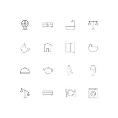 Home Appliances And Equipment simple linear icons set. Outlined vector icons