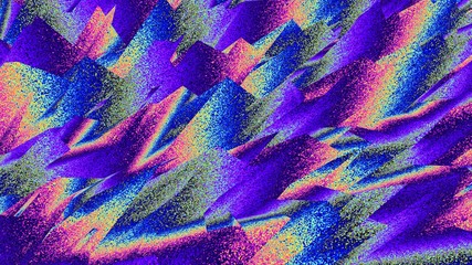 Retro abstract background. Fluorescent. Vibrant colors grunge. Colorful noise. Trendy wallpaper. Multicolor. Sharp shapes. Futuristic design. Surreal. Imagination. © ADELART