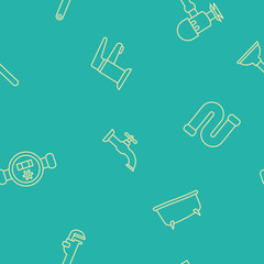 Seamless pattern with plumbing icons for your design