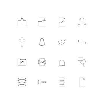 Web And Text simple linear icons set. Outlined vector icons