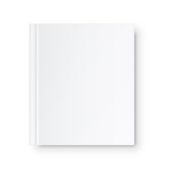 Notebook with White Blank Cover - obrazy, fototapety, plakaty